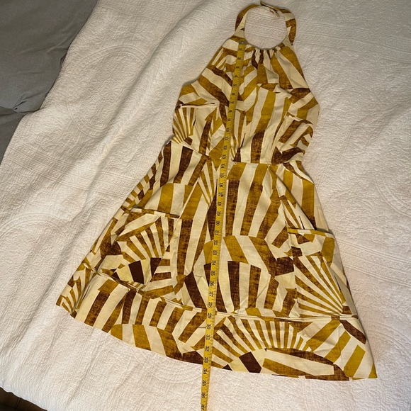 Gold Sunburst Natural Woven Halter Dress - Picture 6 of 9